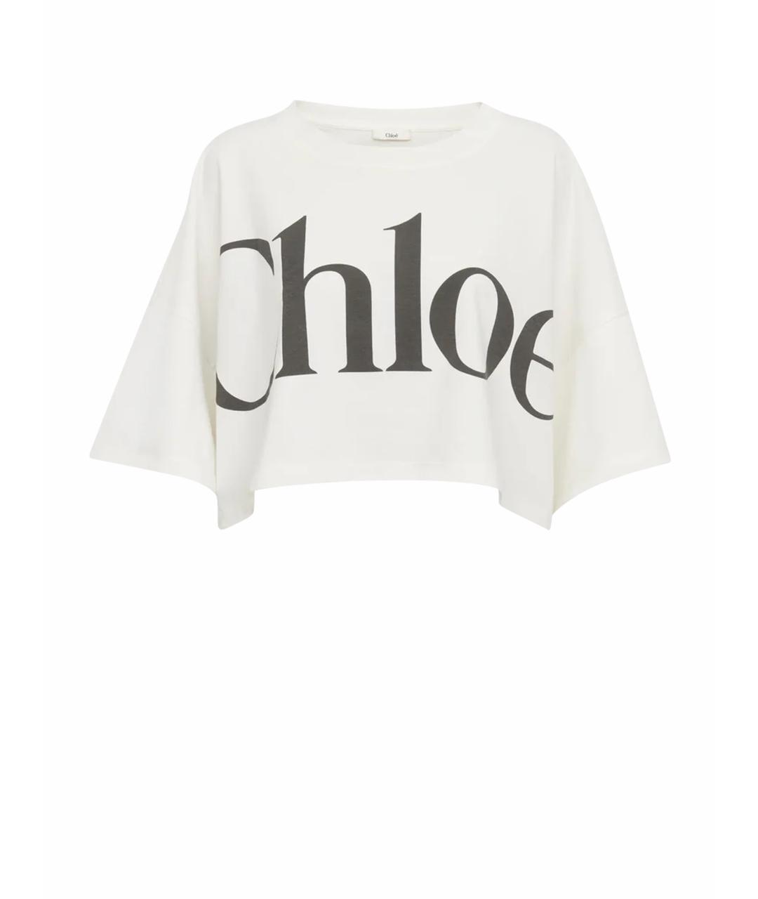 CHLOE Белая хлопковая футболка, фото 1