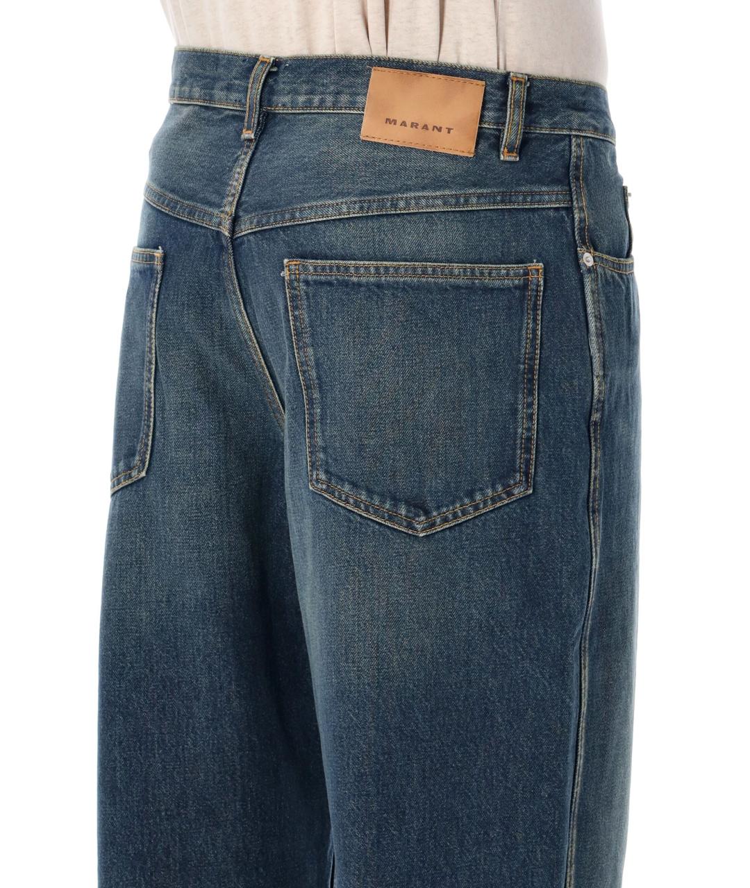 ISABEL MARANT Синие хлопковые прямые джинсы, фото 3