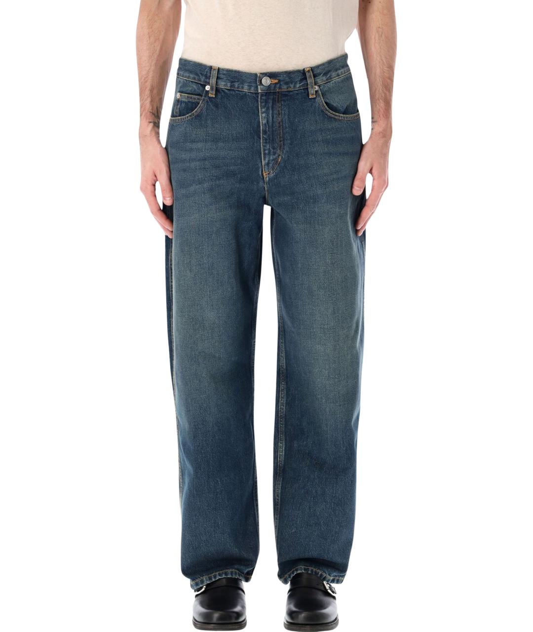 ISABEL MARANT Синие хлопковые прямые джинсы, фото 4