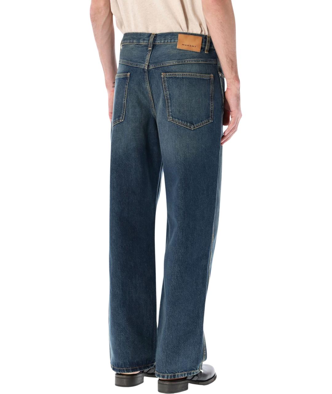 ISABEL MARANT Синие хлопковые прямые джинсы, фото 2