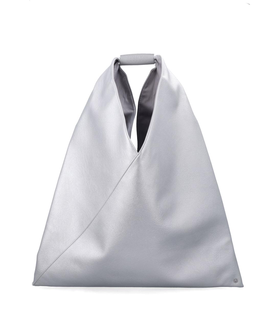 MM6 MAISON MARGIELA Серебряная сумка тоут из искусственной кожи, фото 1
