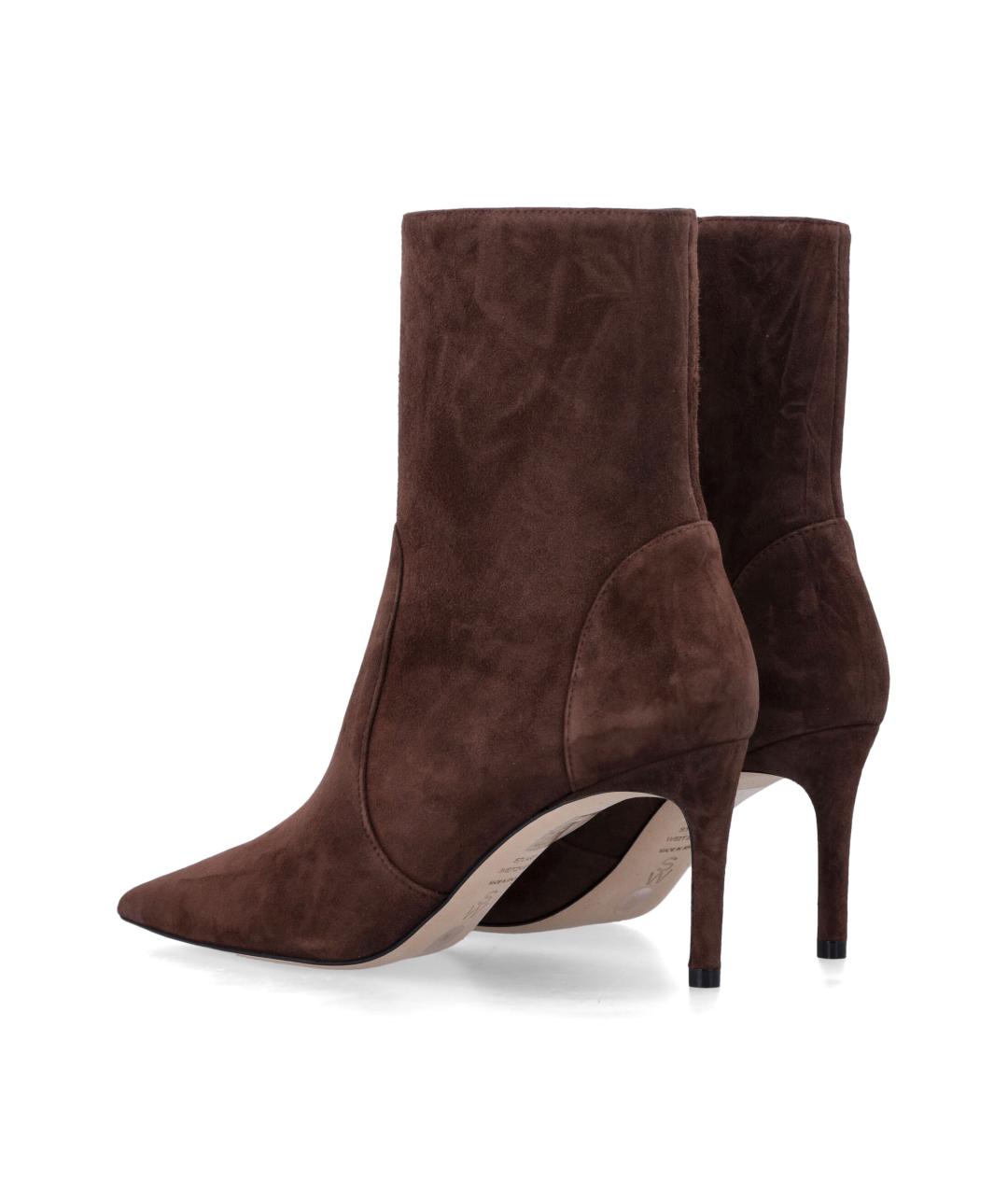 STUART WEITZMAN Коричневые кожаные ботильоны, фото 3