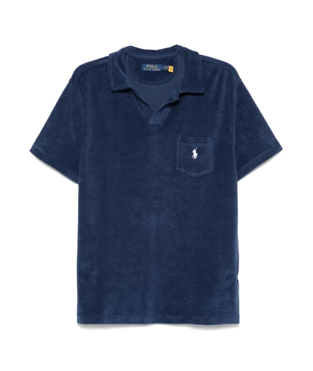 POLO RALPH LAUREN Синее хлопковое поло с коротким рукавом, фото 1