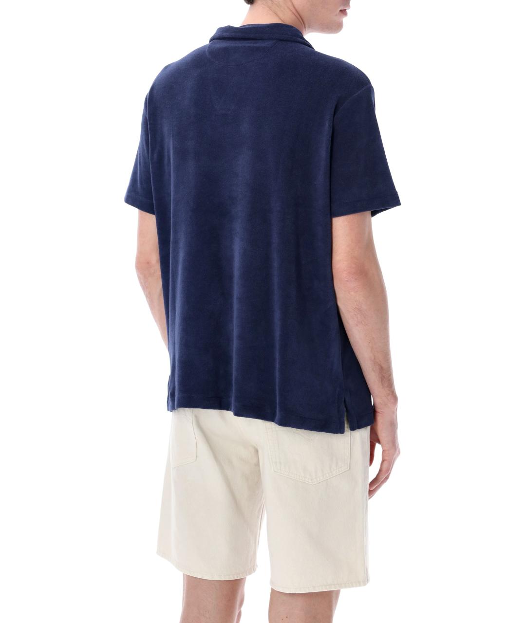 POLO RALPH LAUREN Синее хлопковое поло с коротким рукавом, фото 3
