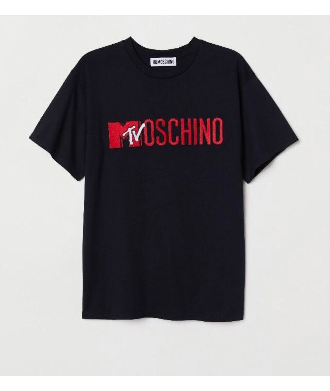 MOSCHINO Черная хлопко-эластановая футболка, фото 2