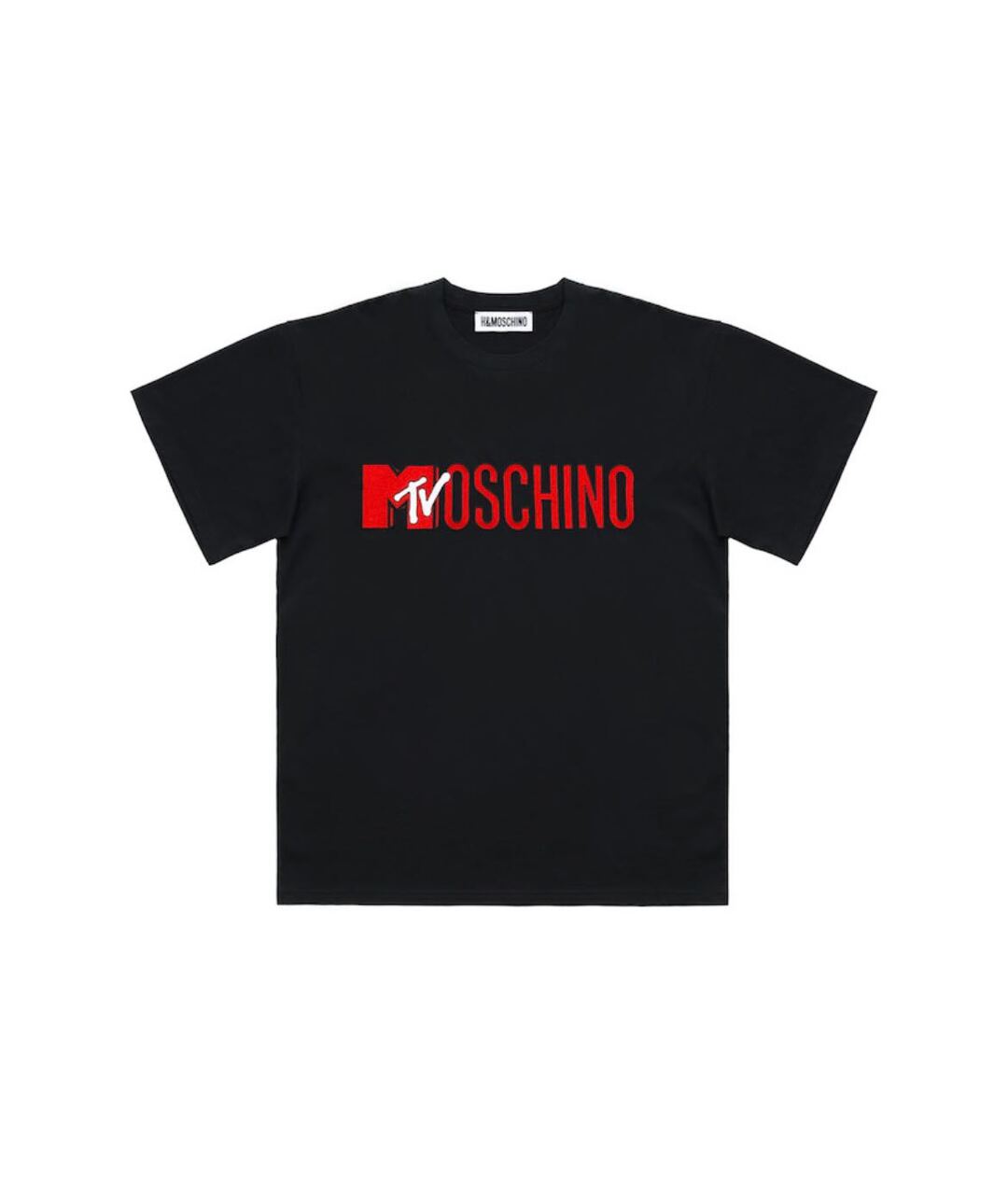 MOSCHINO Черная хлопко-эластановая футболка, фото 1