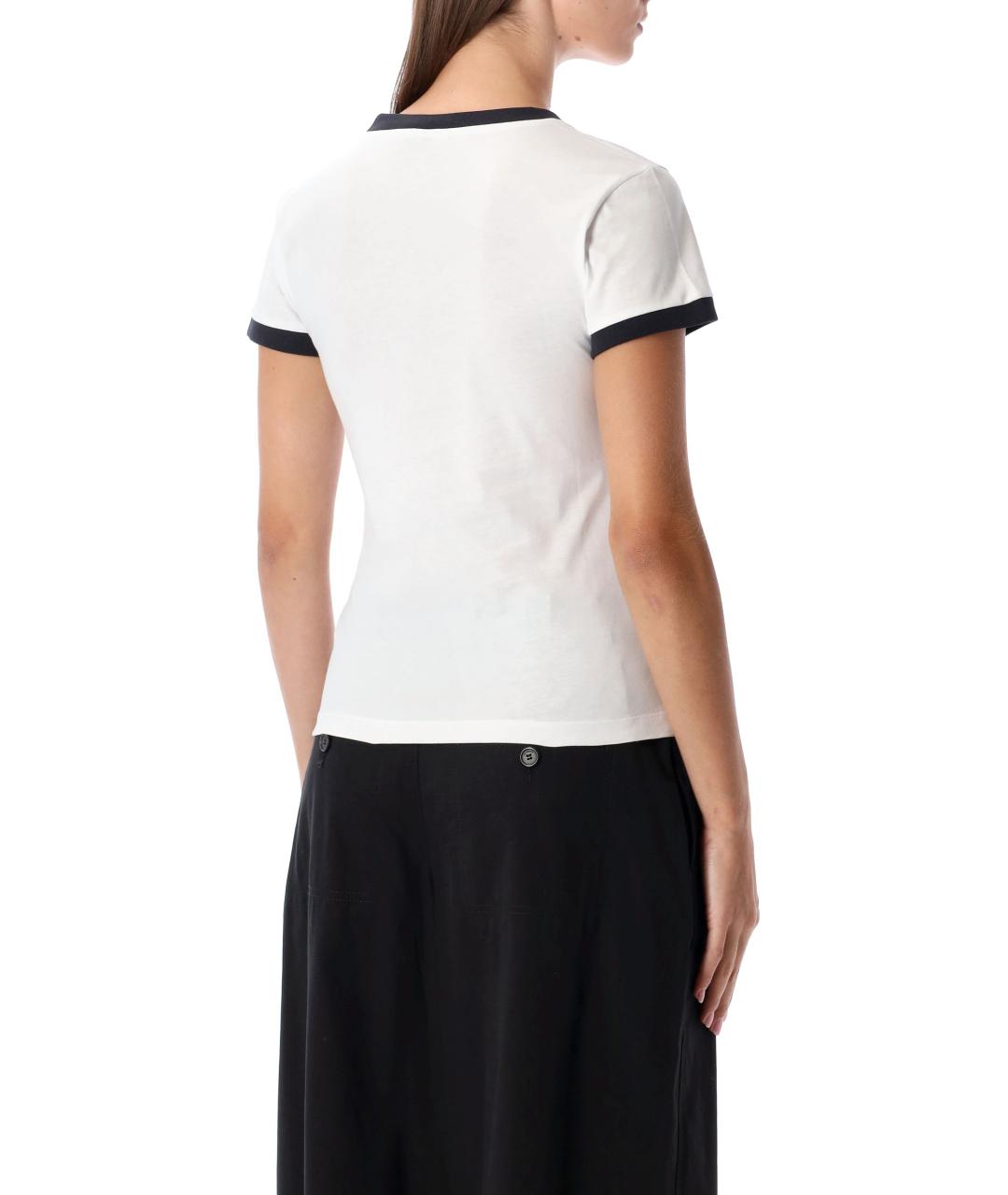 GANNI Белая хлопковая футболка, фото 2