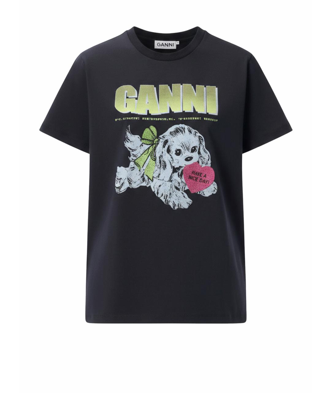 GANNI Мульти хлопковая футболка, фото 1