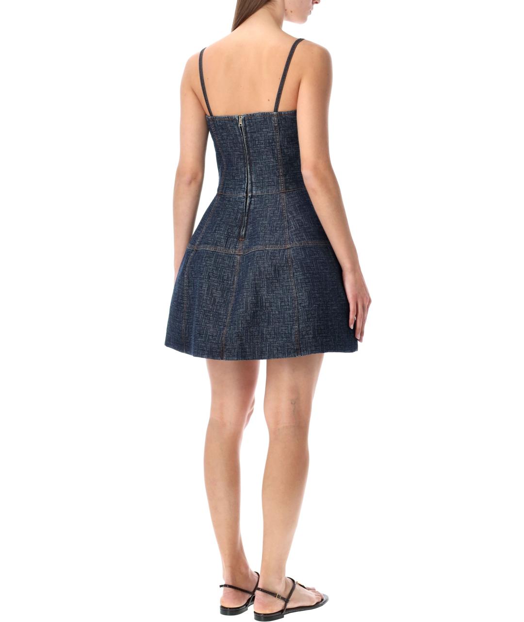 FENDI Синее хлопковое повседневное платье, фото 3