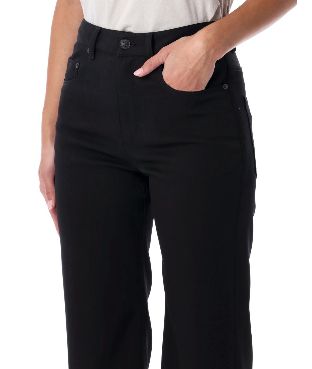 BALENCIAGA Черные шерстяные прямые брюки, фото 4