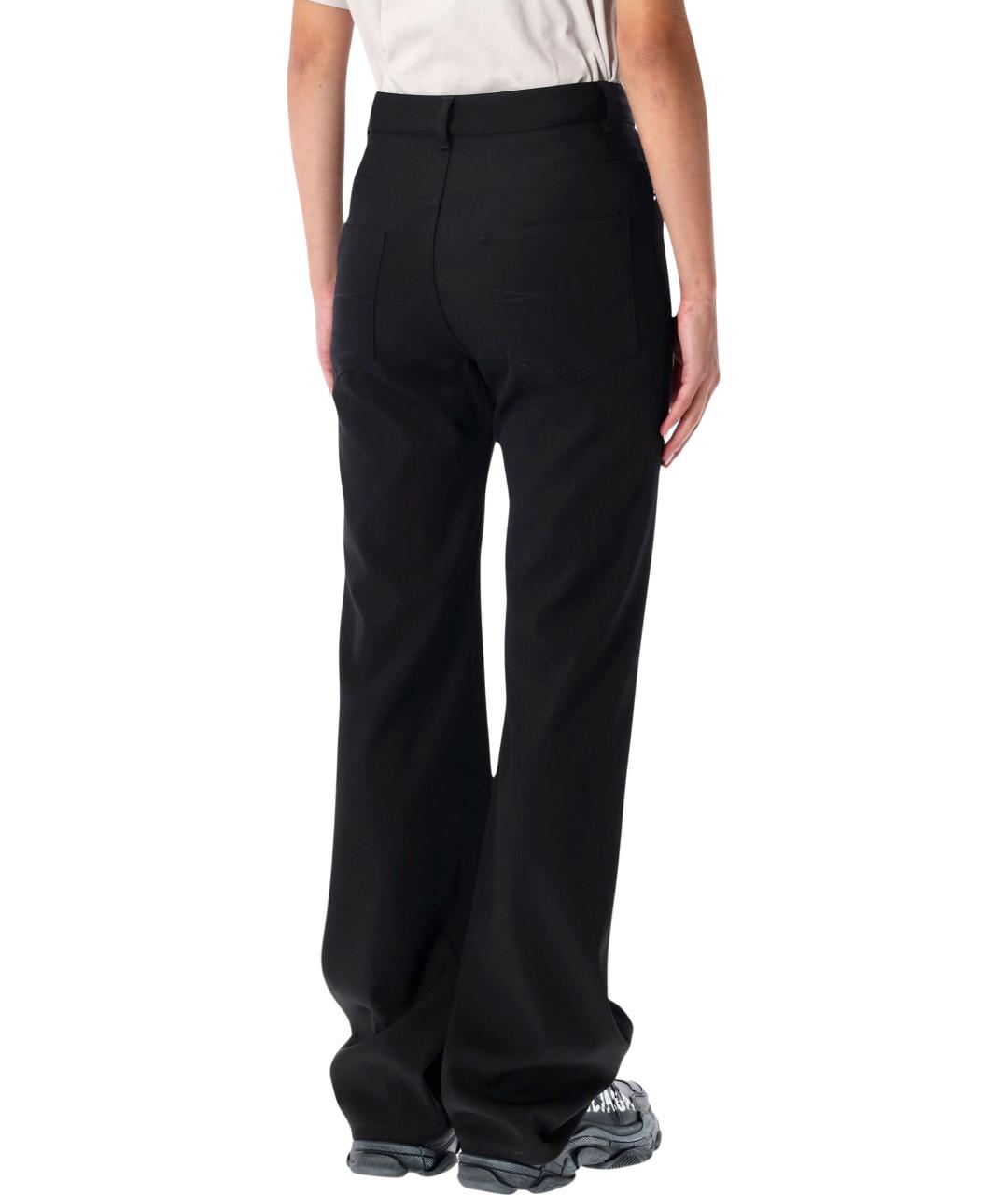 BALENCIAGA Черные шерстяные прямые брюки, фото 3