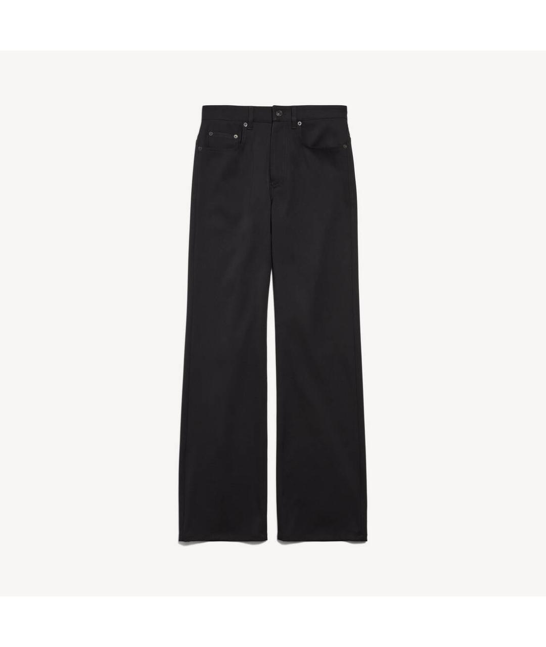 BALENCIAGA Черные шерстяные прямые брюки, фото 1