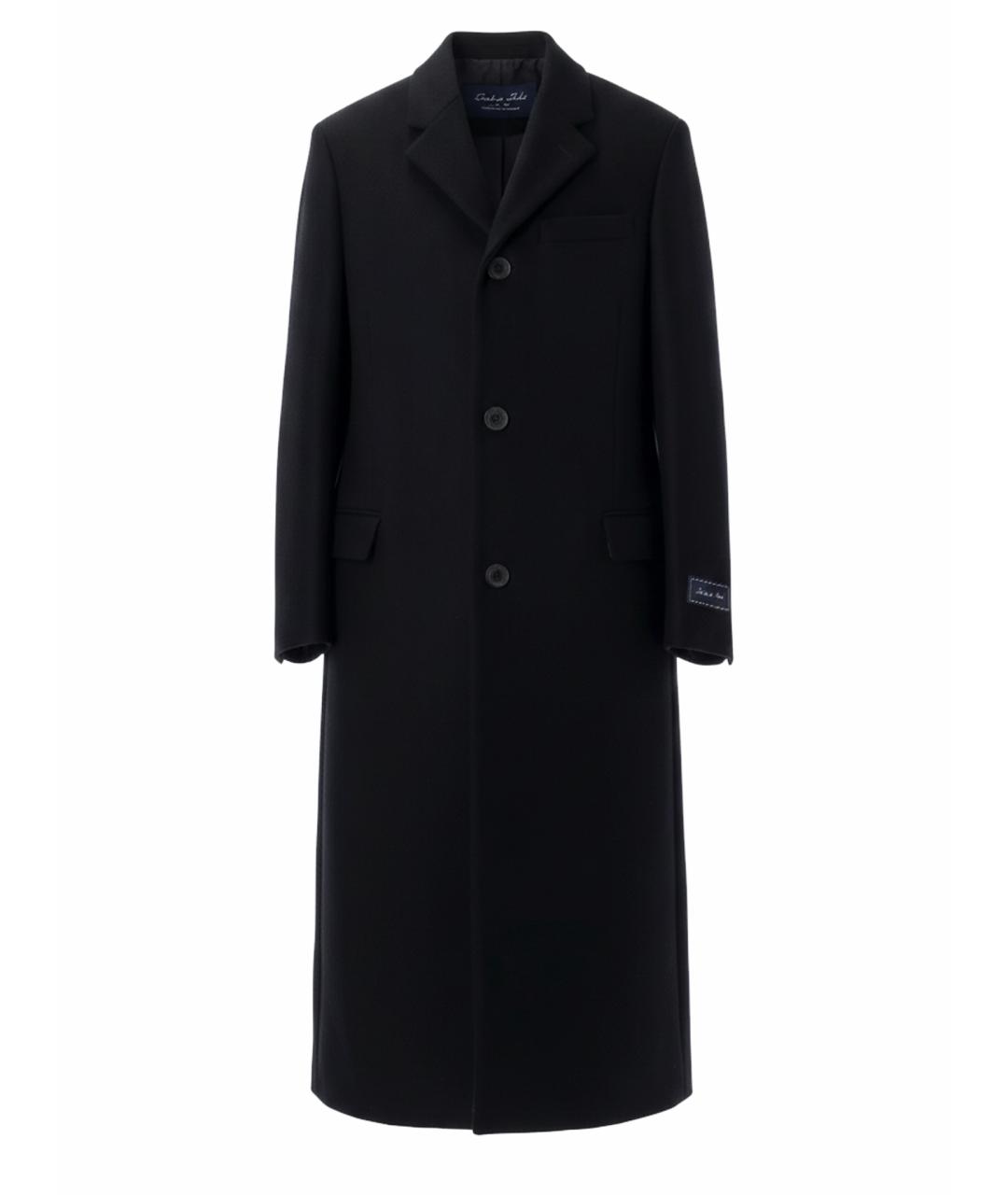 SPORTY AND RICH Черное шерстяное пальто, фото 1