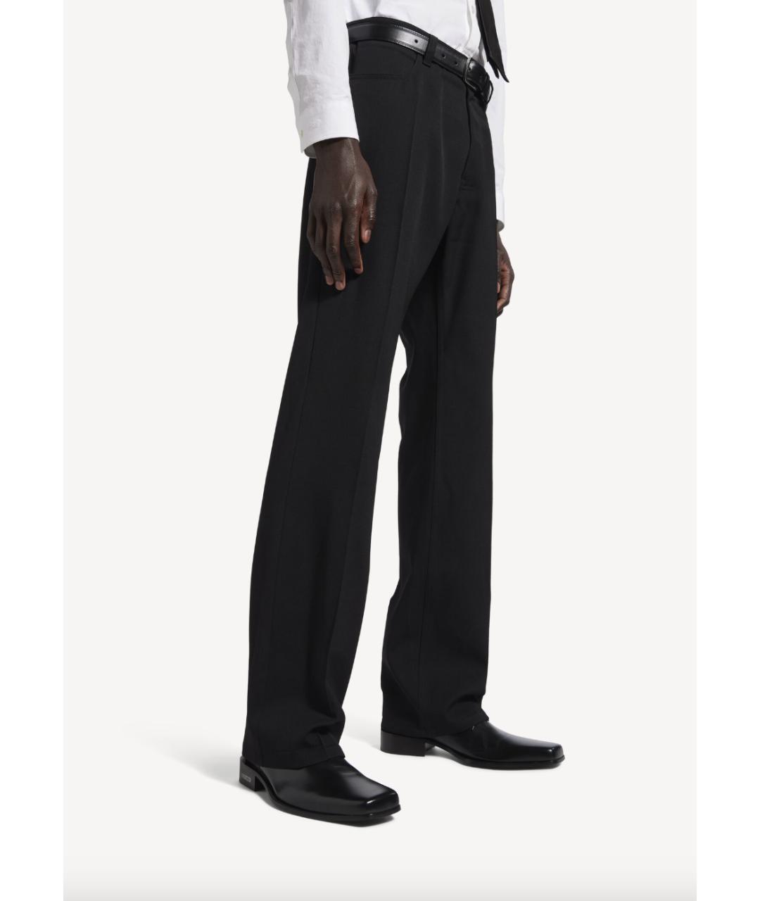 BALENCIAGA Черные шерстяные повседневные брюки, фото 5