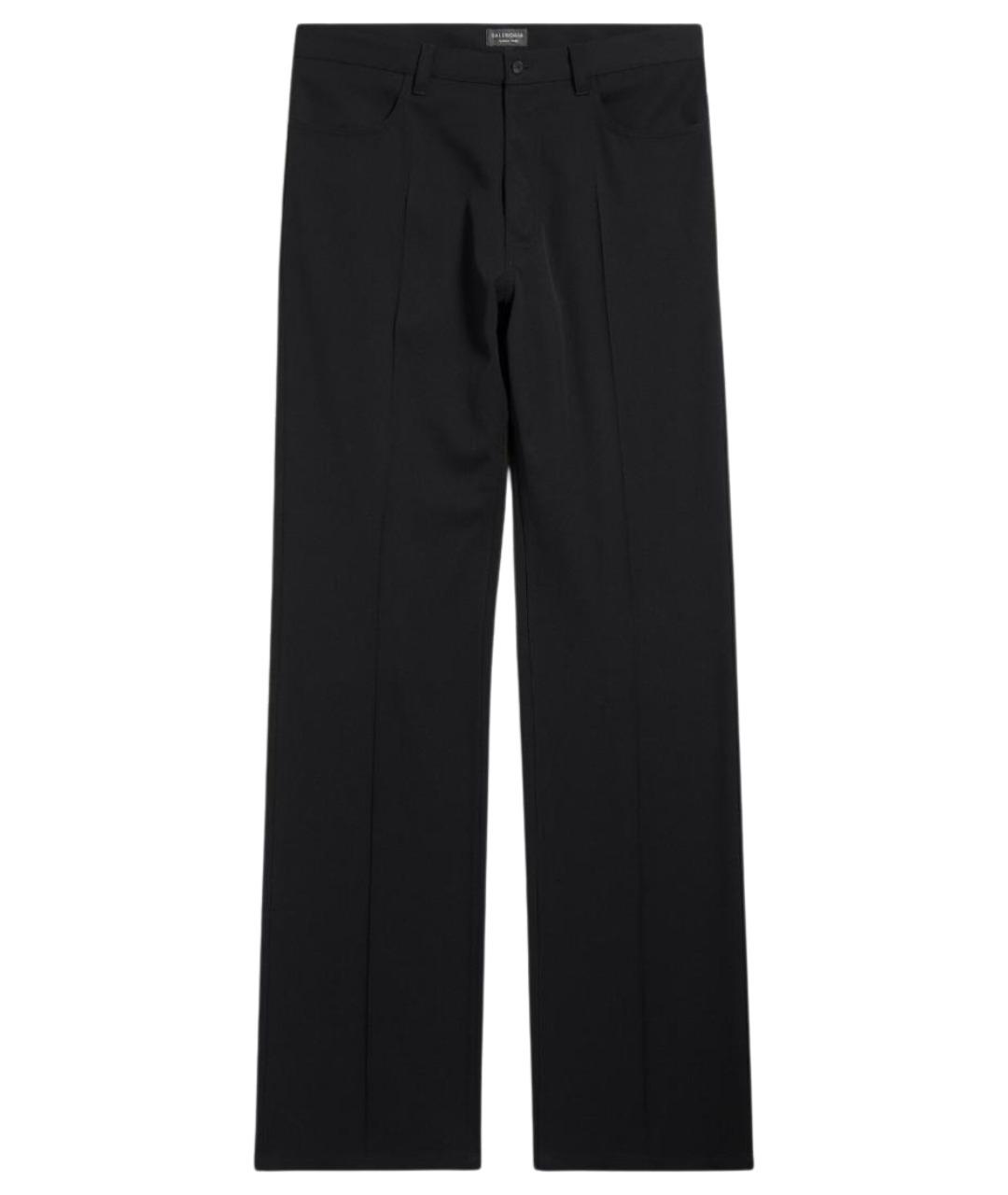 BALENCIAGA Черные шерстяные повседневные брюки, фото 1