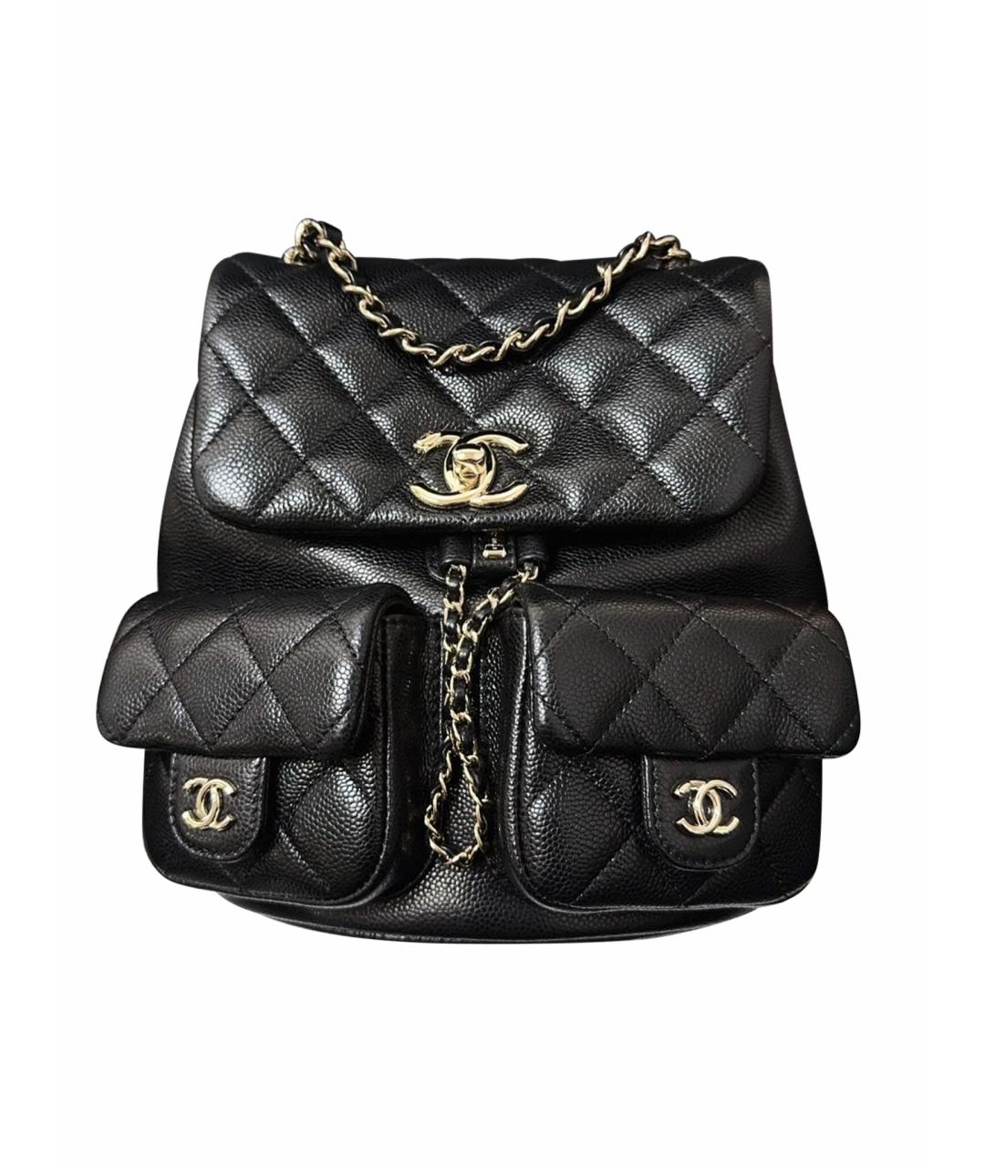 CHANEL Черный кожаный рюкзак, фото 1