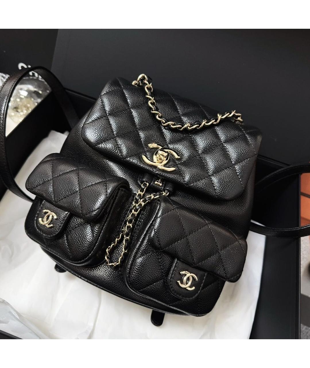 CHANEL Черный кожаный рюкзак, фото 2