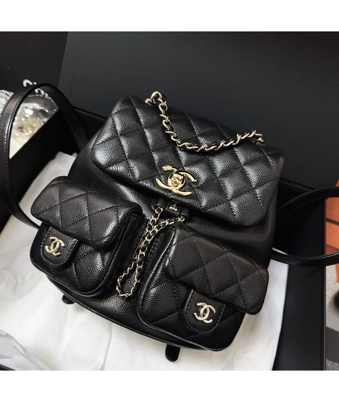 CHANEL Черный кожаный рюкзак, фото 9