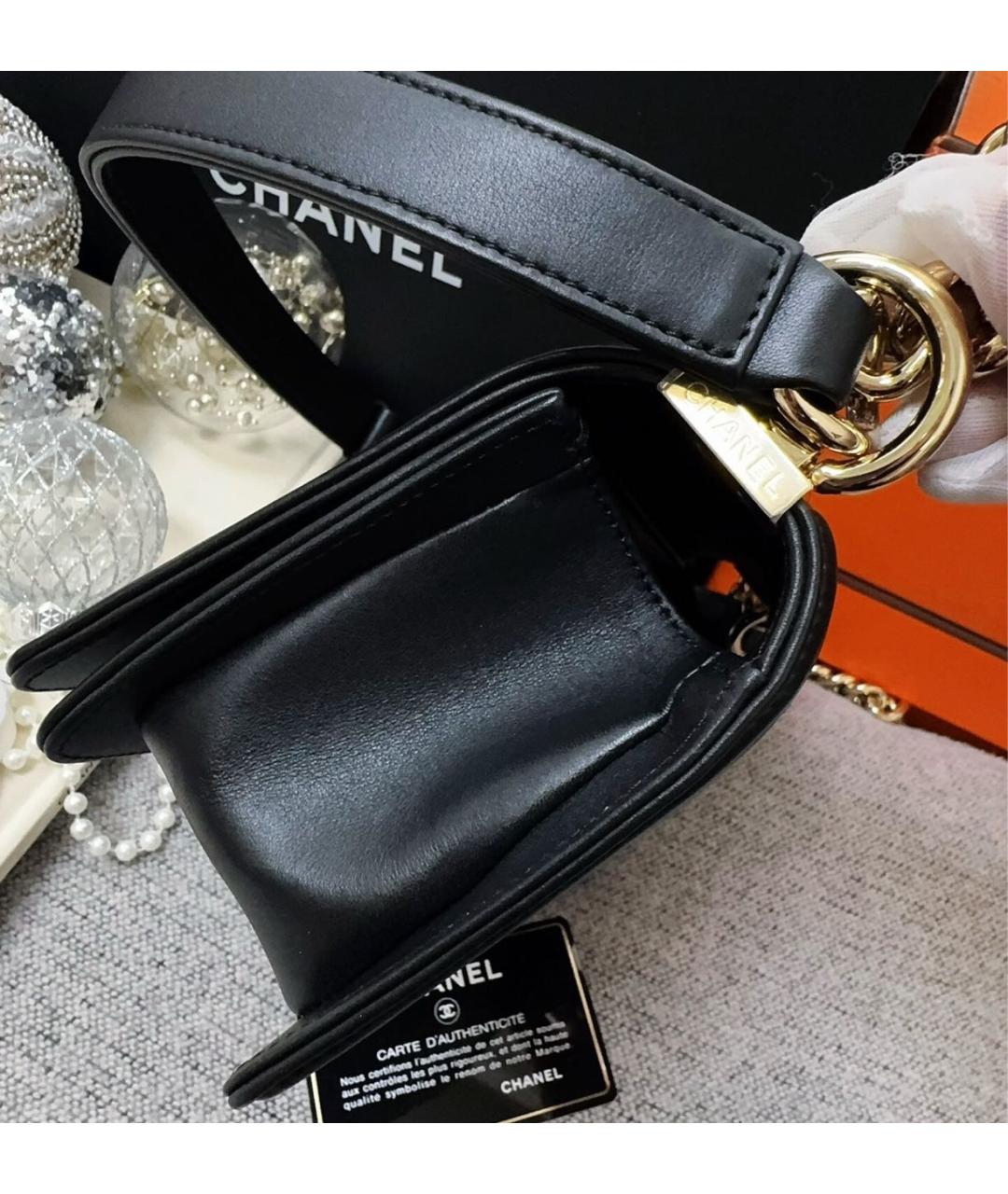 CHANEL Черная кожаная сумка через плечо, фото 6