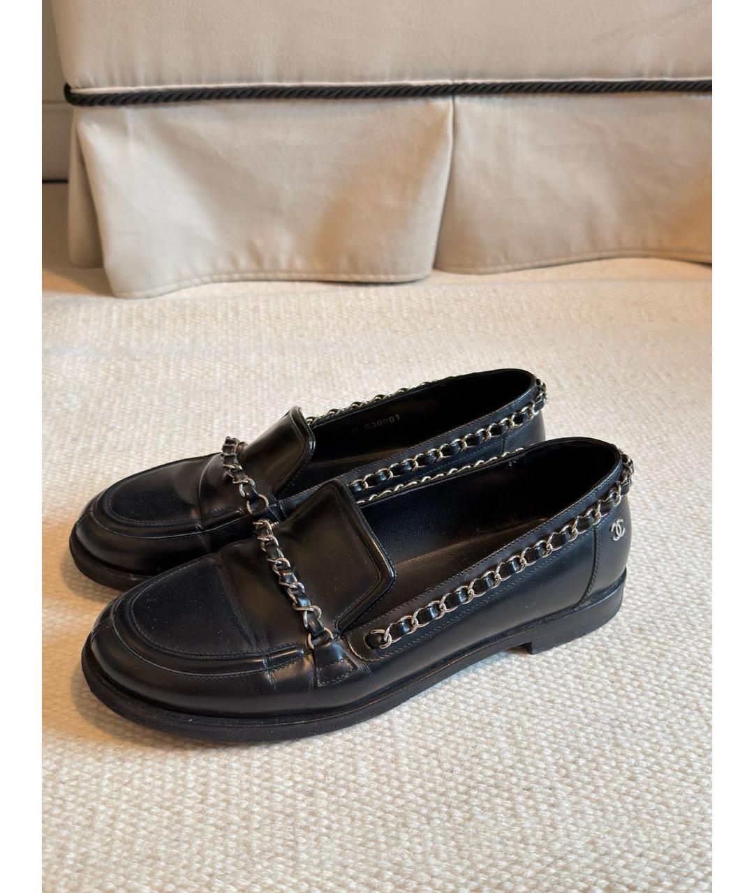 CHANEL Черные кожаные лоферы, фото 2