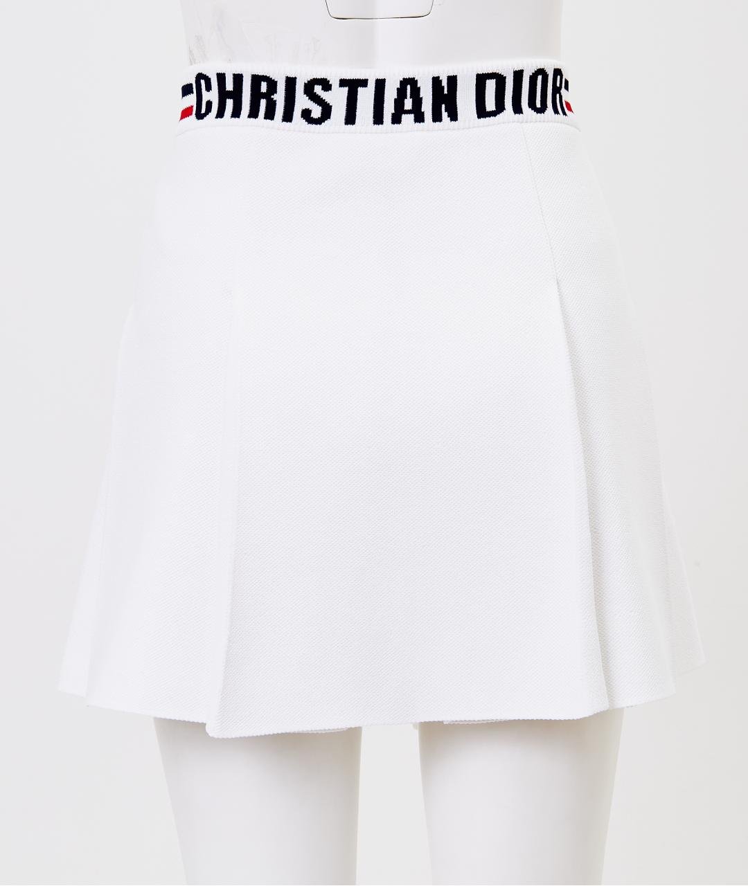 CHRISTIAN DIOR Белая вискозная юбка мини, фото 2