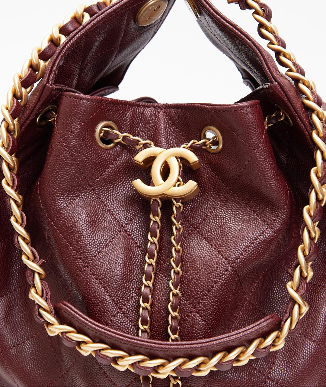 CHANEL Бордовая кожаная сумка через плечо, фото 4