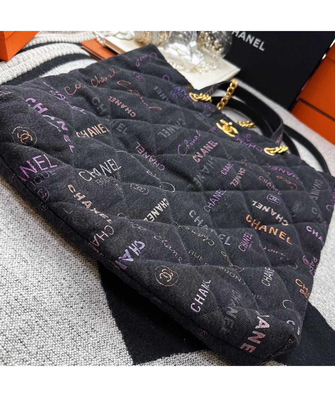 CHANEL Черная сумка тоут, фото 7