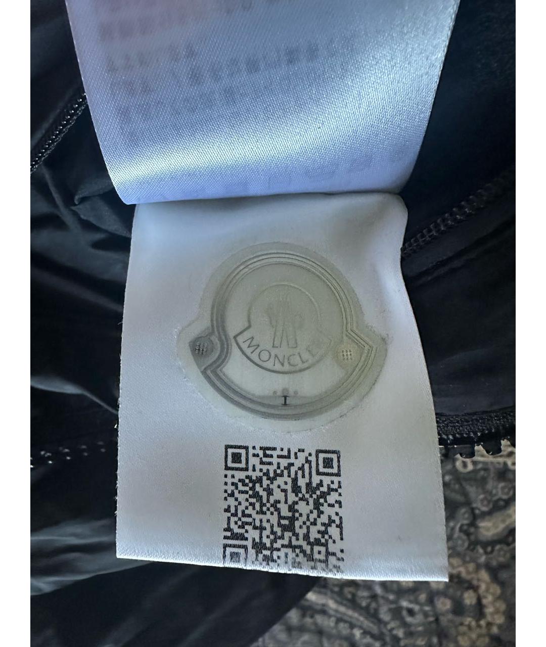 MONCLER Черный полиамидовый пуховик, фото 7