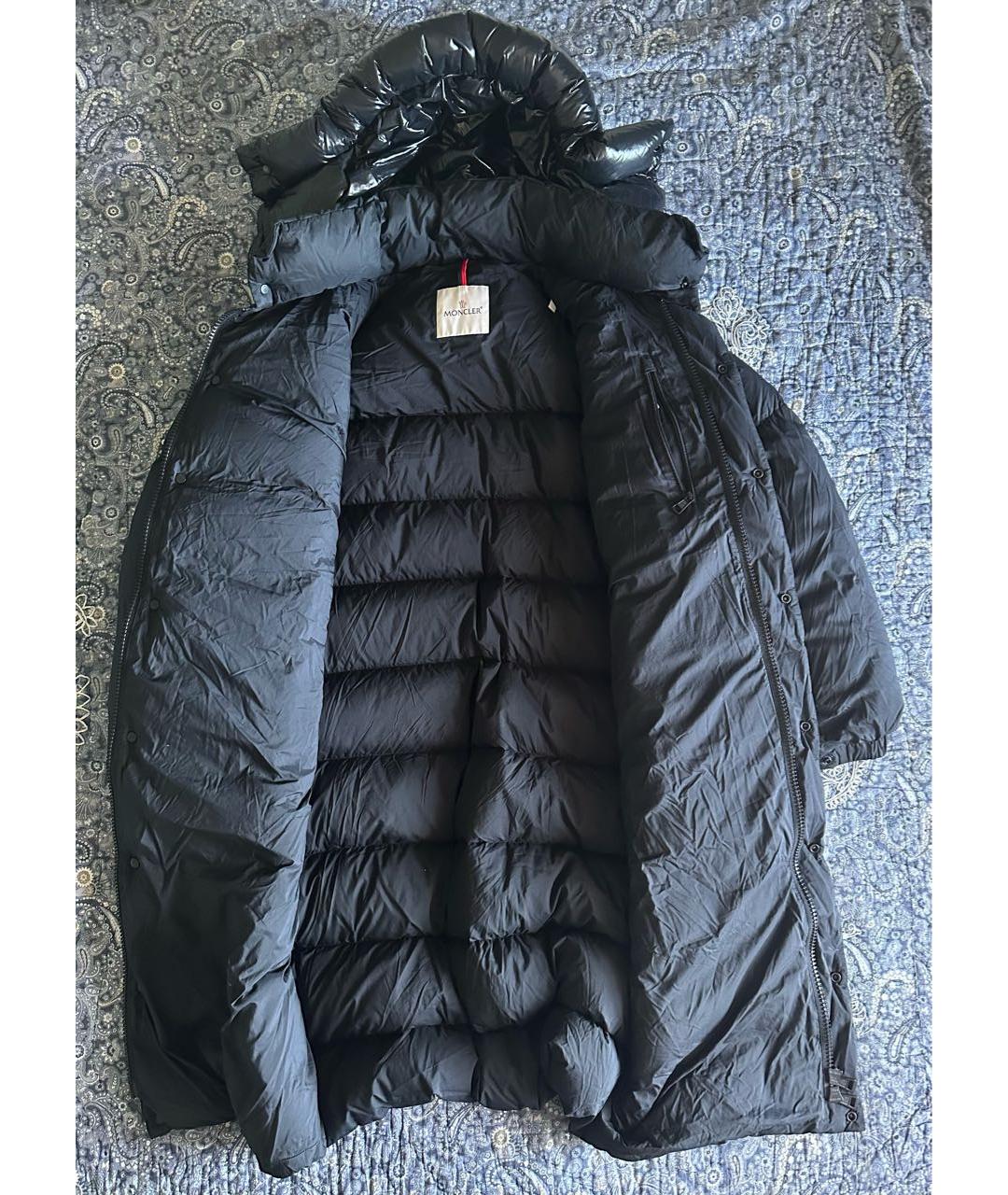 MONCLER Черный полиамидовый пуховик, фото 3