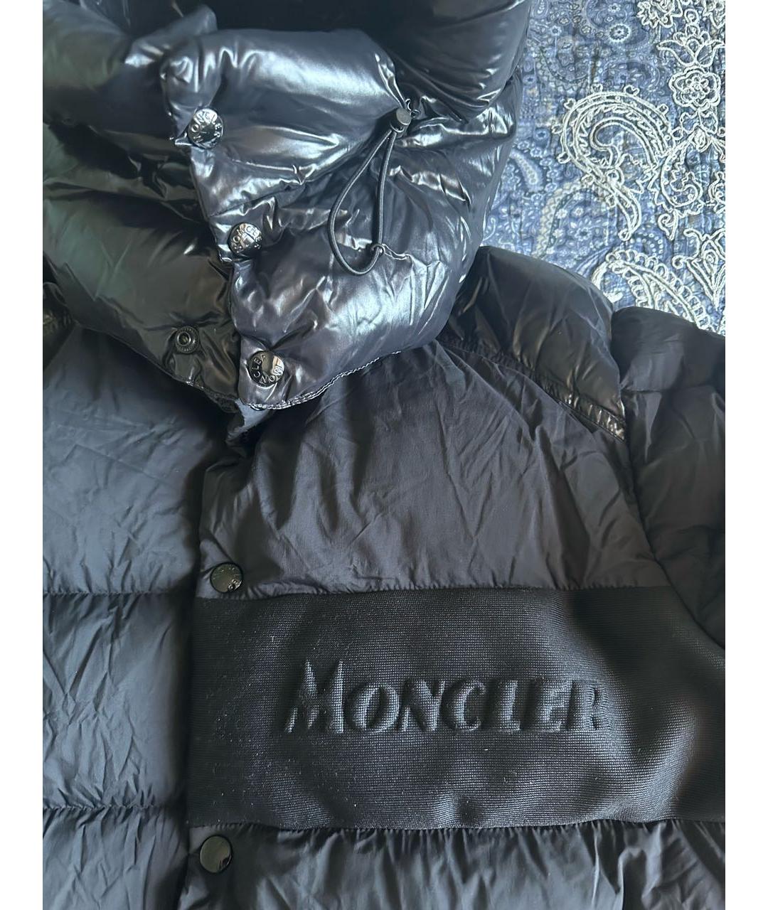 MONCLER Черный полиамидовый пуховик, фото 4