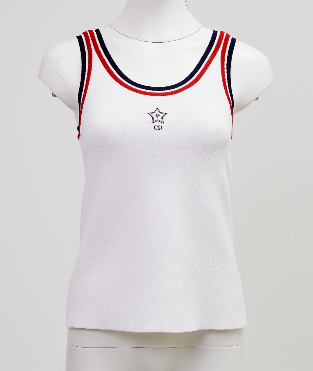 CHRISTIAN DIOR Белая вискозная майка, фото 7