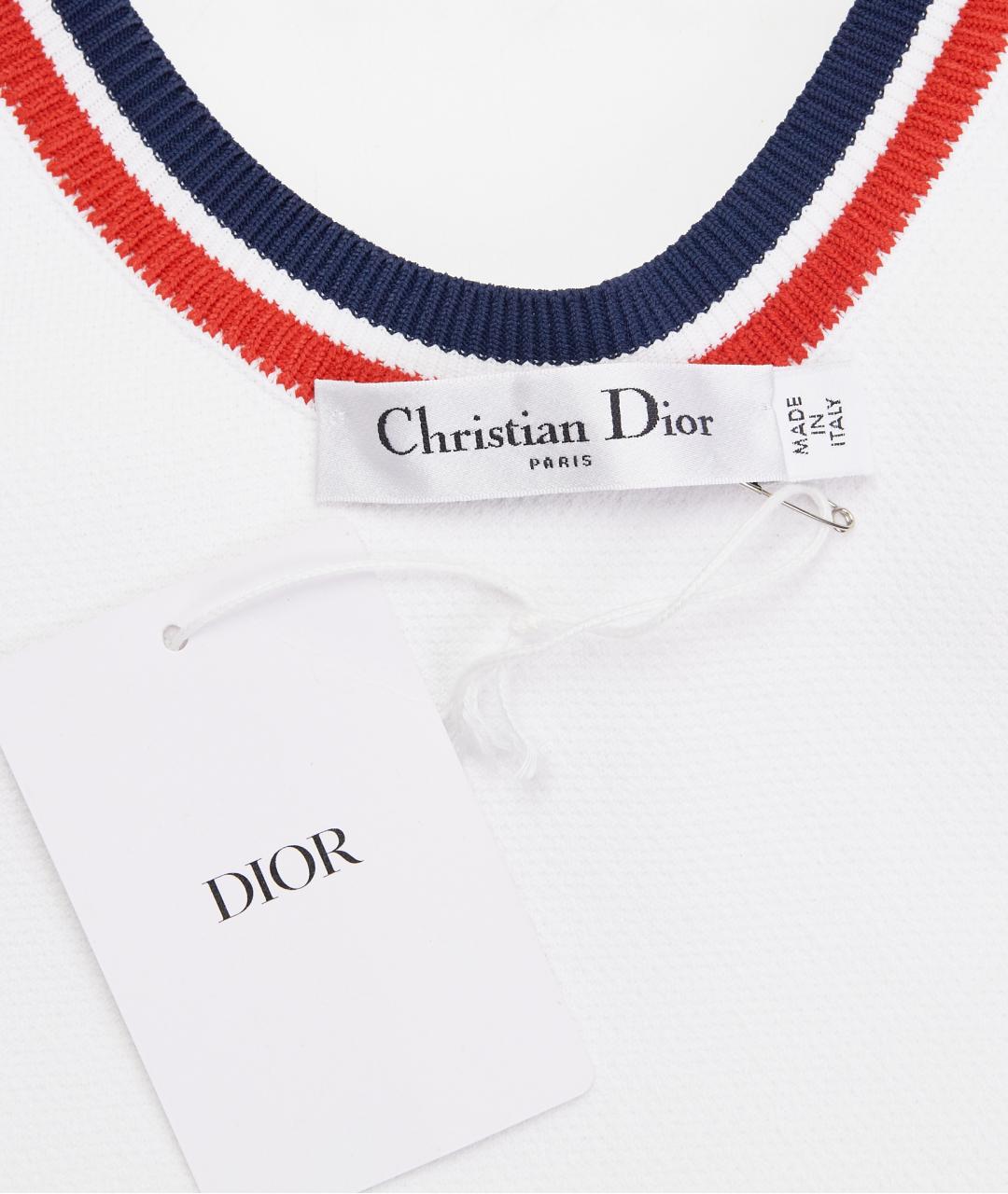 CHRISTIAN DIOR Белая вискозная майка, фото 5