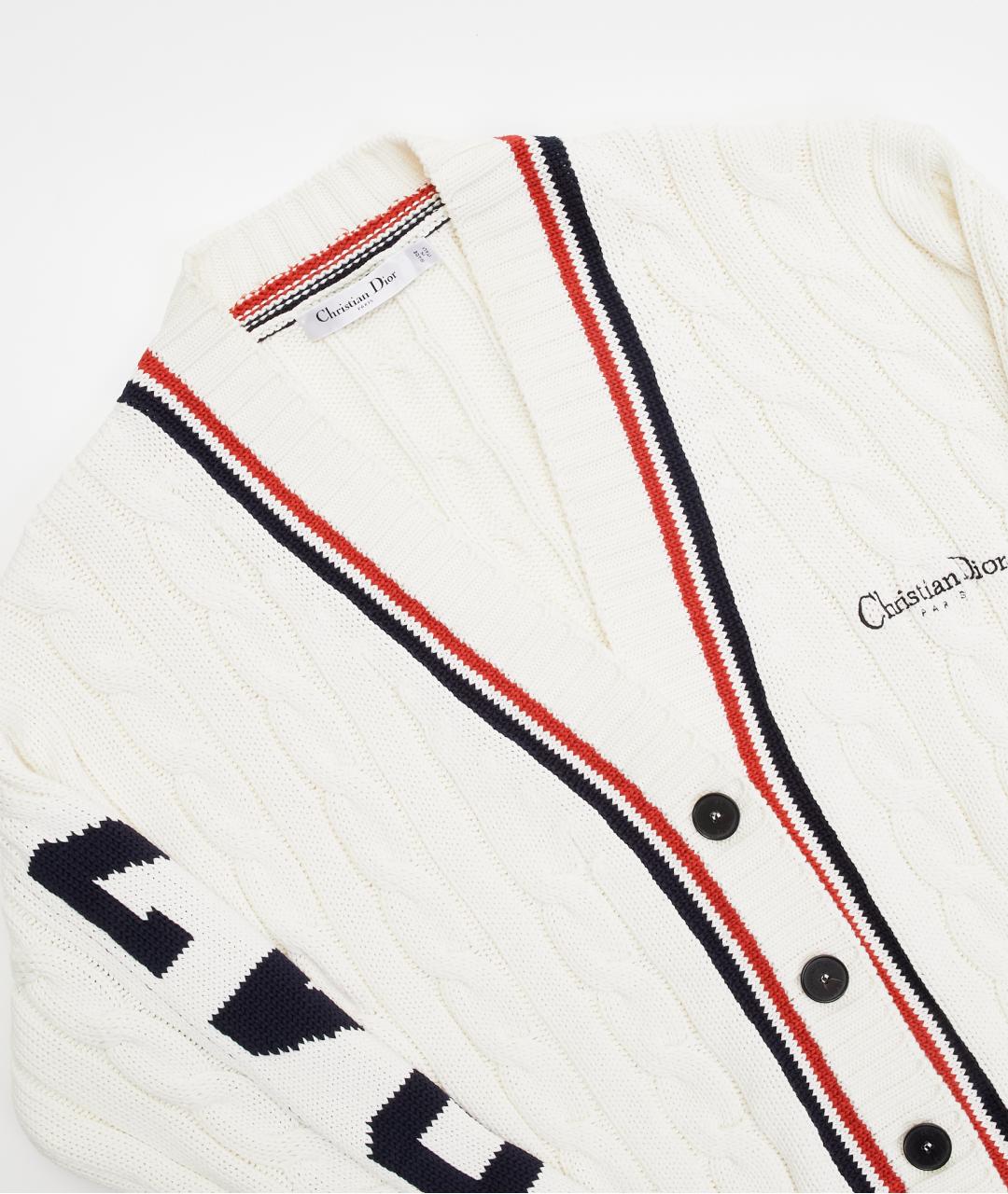 CHRISTIAN DIOR Белый хлопковый кардиган, фото 3