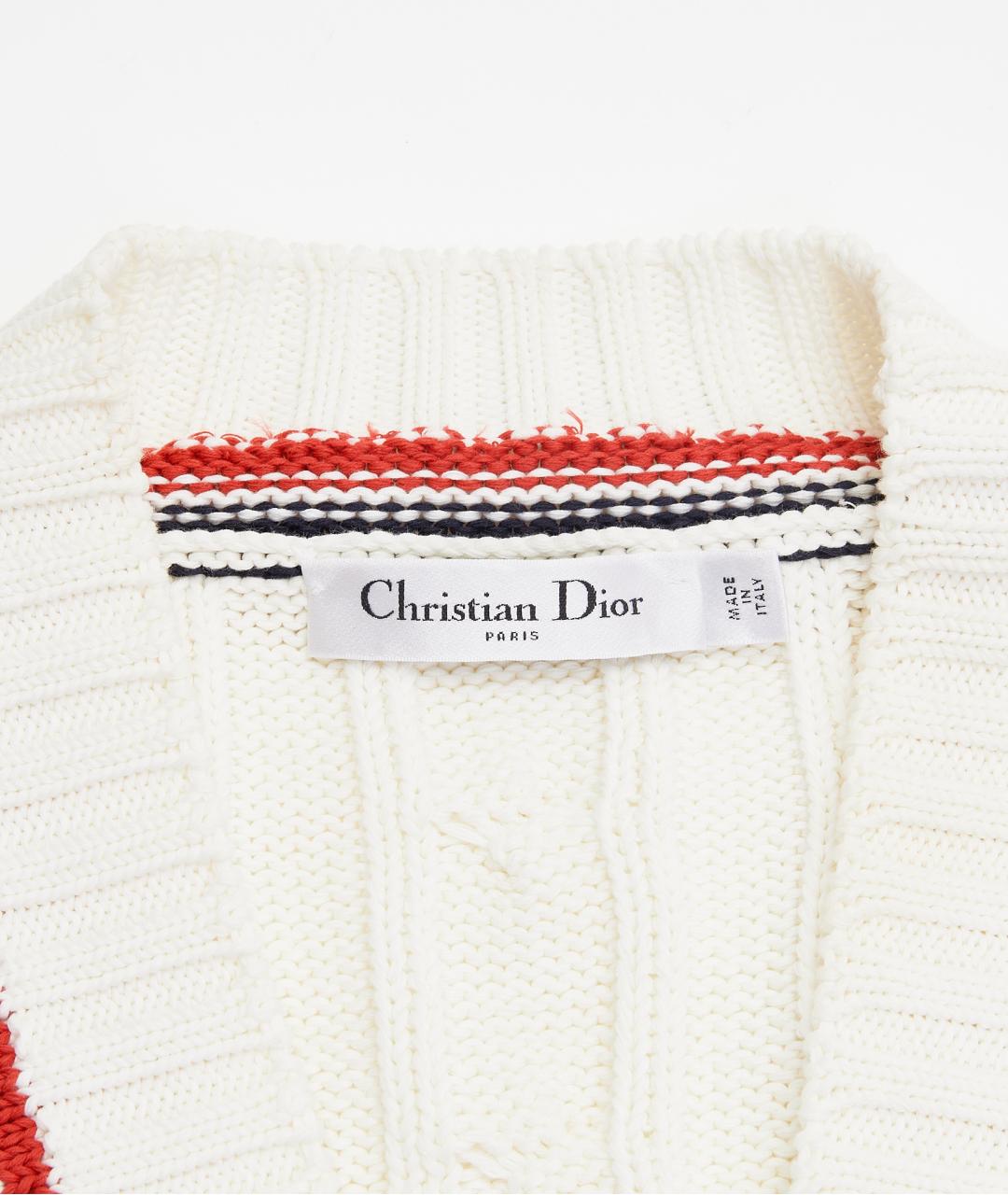 CHRISTIAN DIOR Белый хлопковый кардиган, фото 4