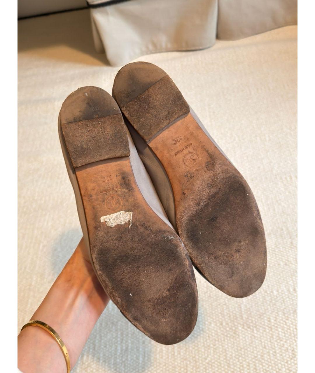 CHANEL Серые кожаные балетки, фото 3