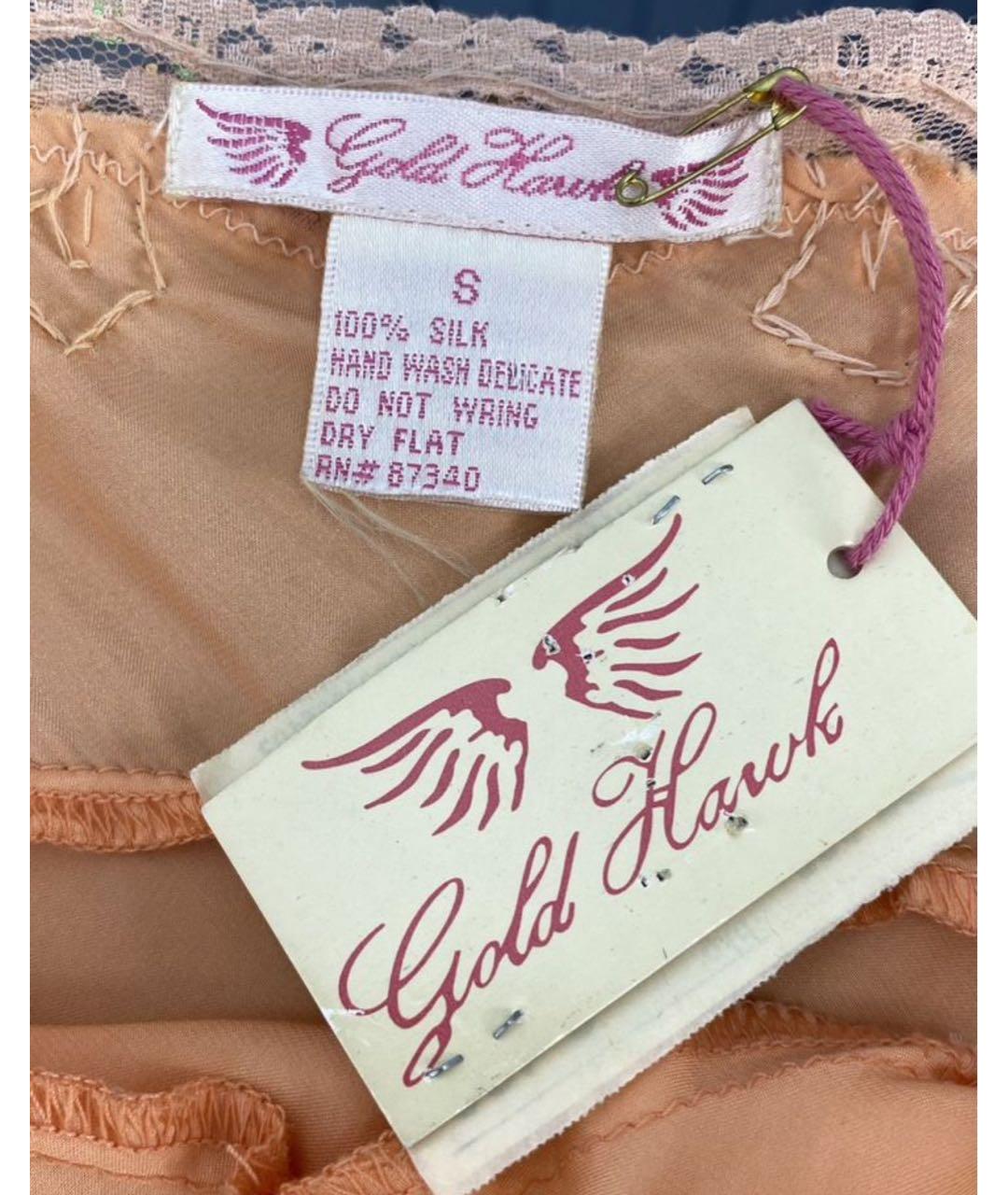 GOLD HAWK Коралловая шелковая майка, фото 4