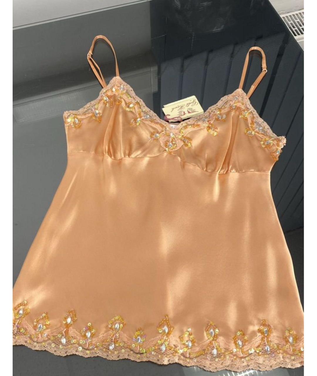 GOLD HAWK Коралловая шелковая майка, фото 3