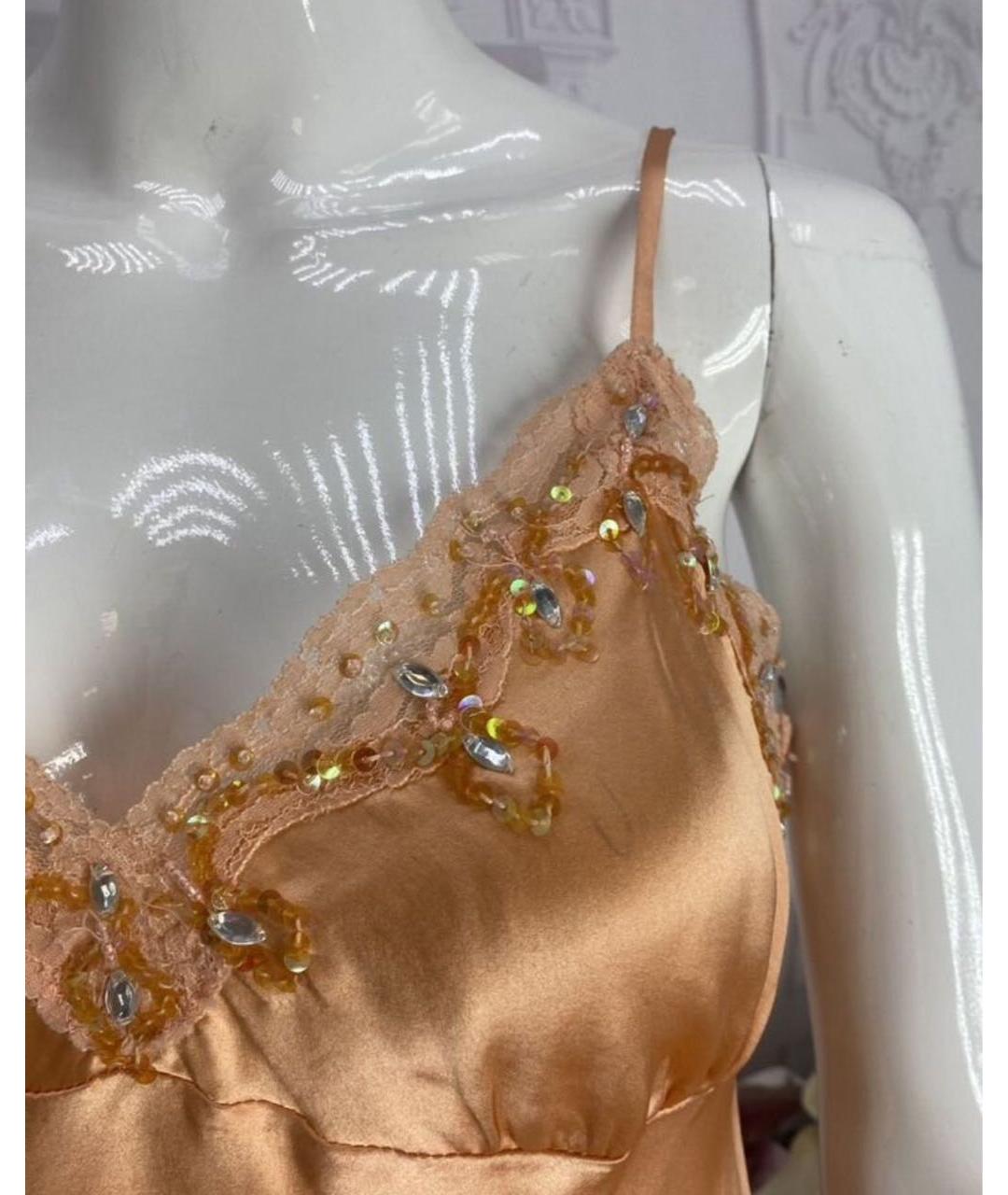 GOLD HAWK Коралловая шелковая майка, фото 6