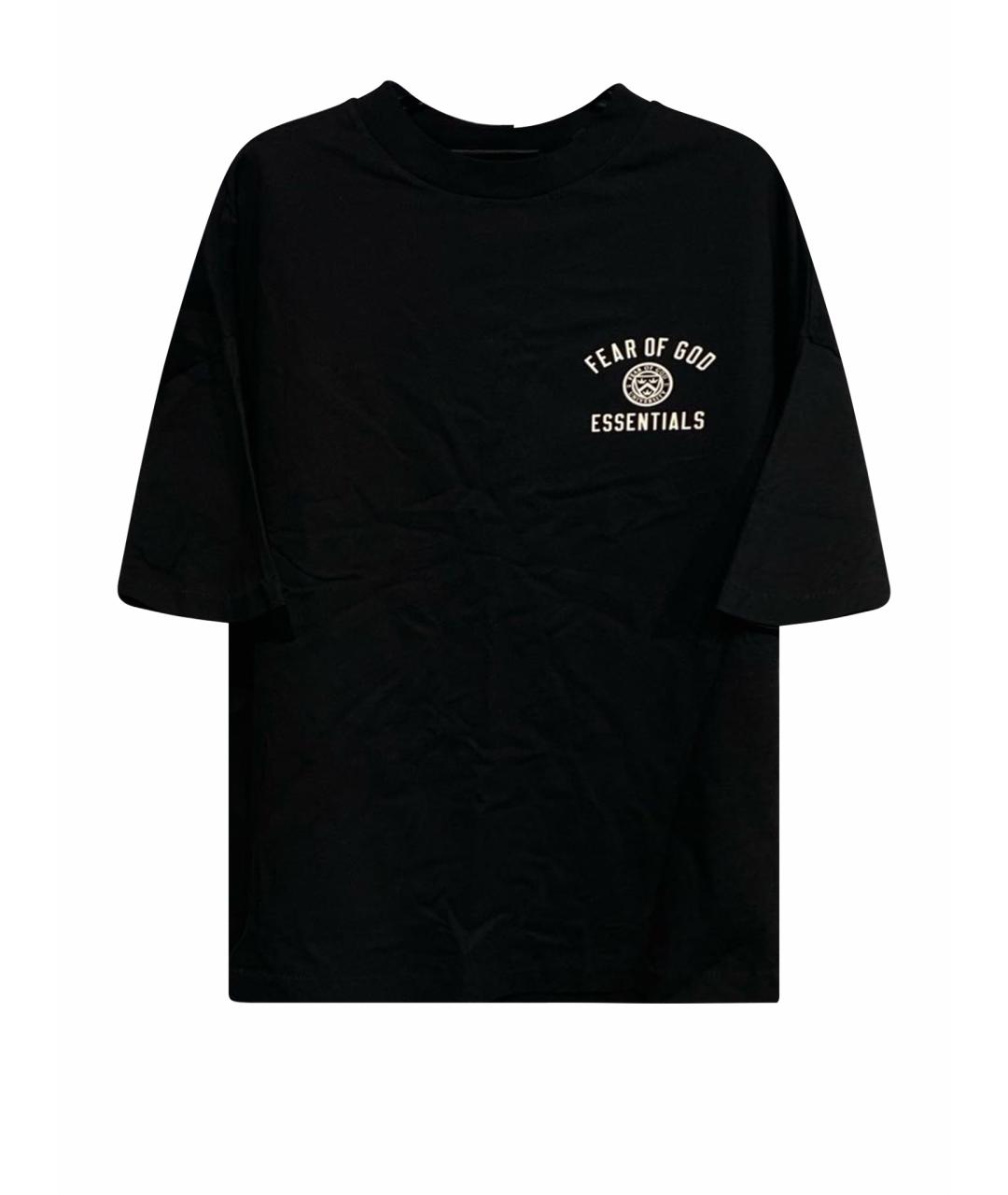 FEAR OF GOD ESSENTIALS Черная хлопковая футболка, фото 1