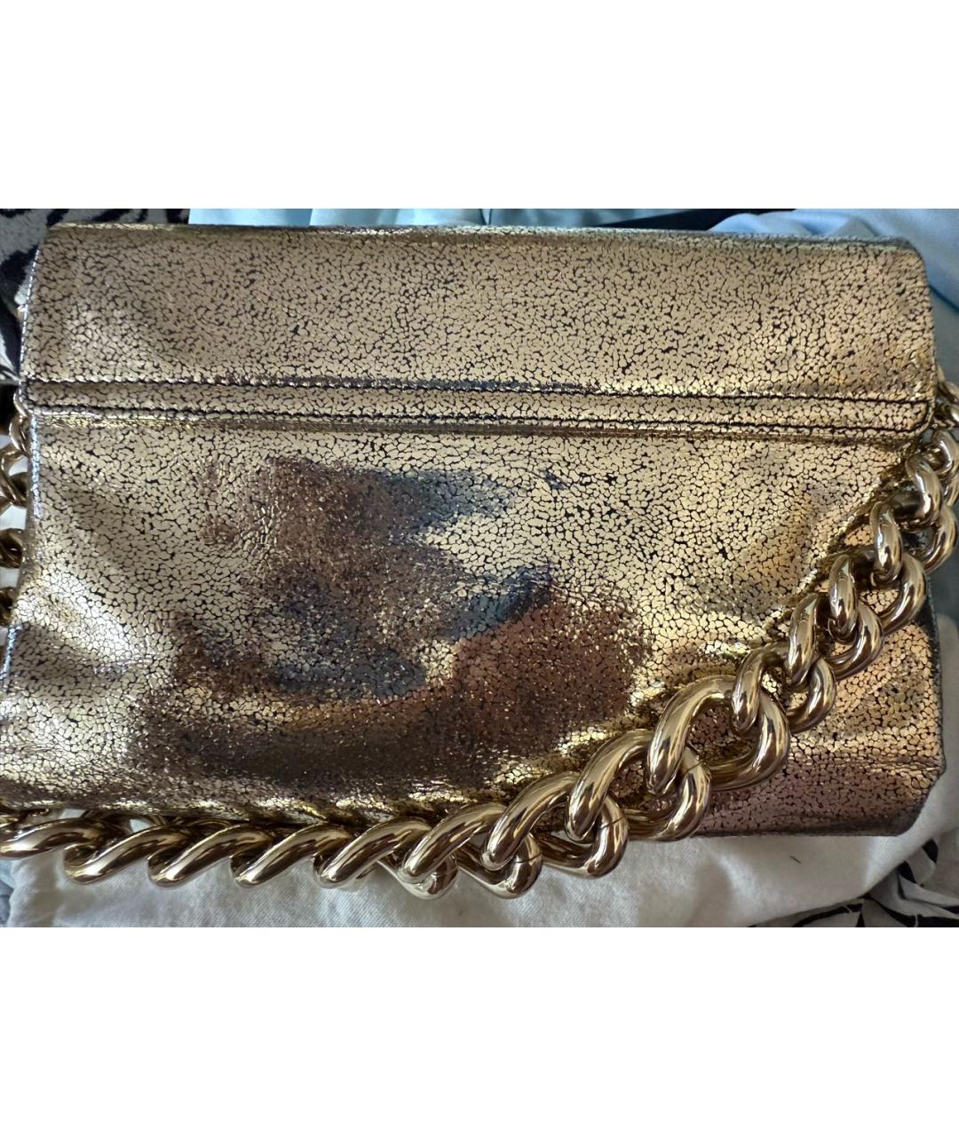 VERSACE Золотая кожаная сумка через плечо, фото 3