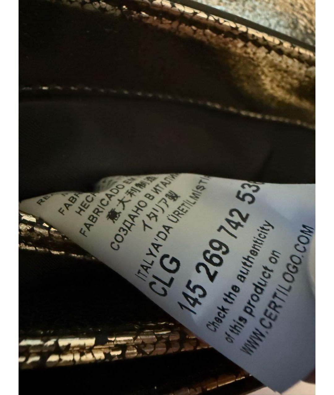 VERSACE Золотая кожаная сумка через плечо, фото 4