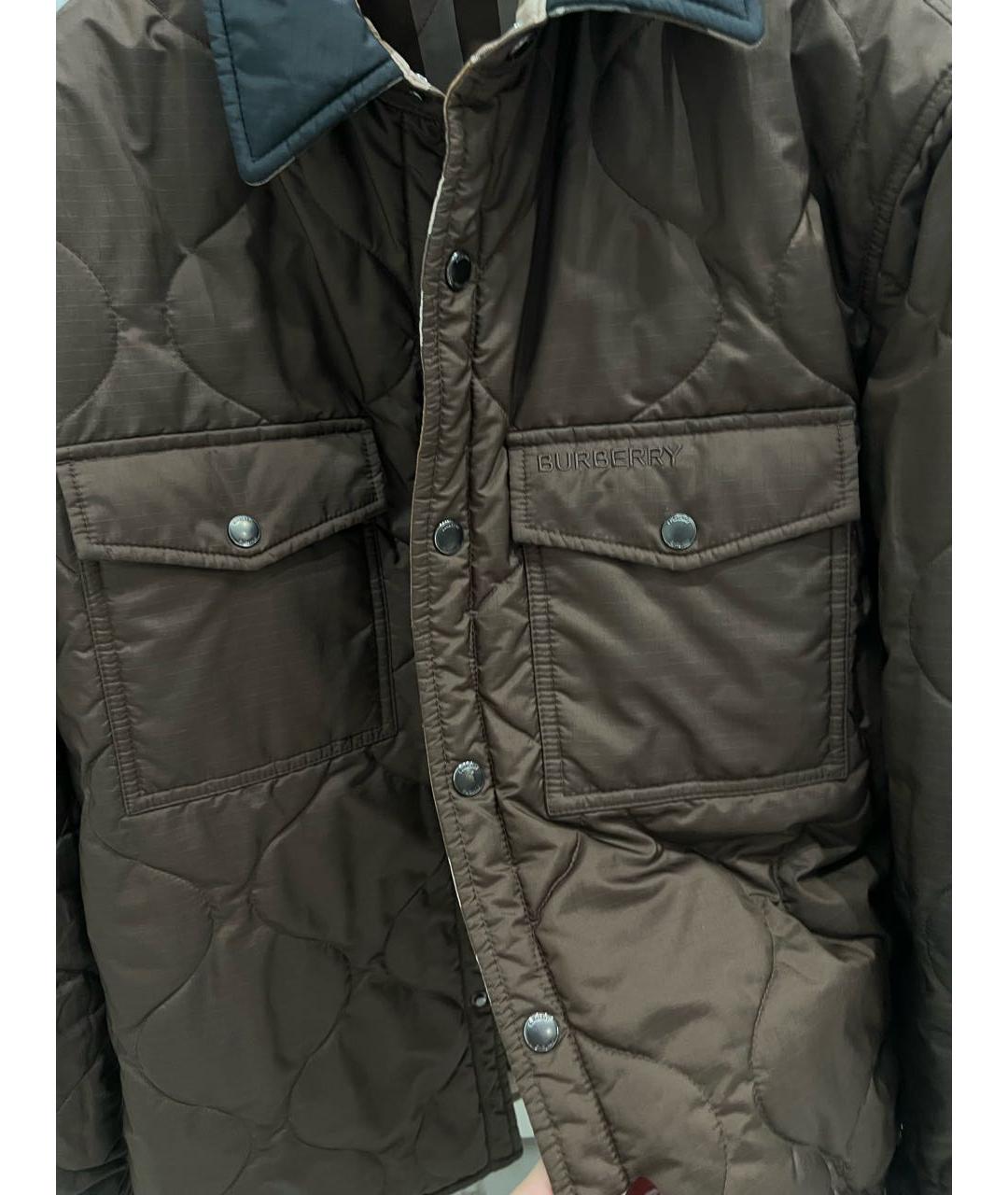 BURBERRY Коричневая полиэстеровая куртка, фото 8