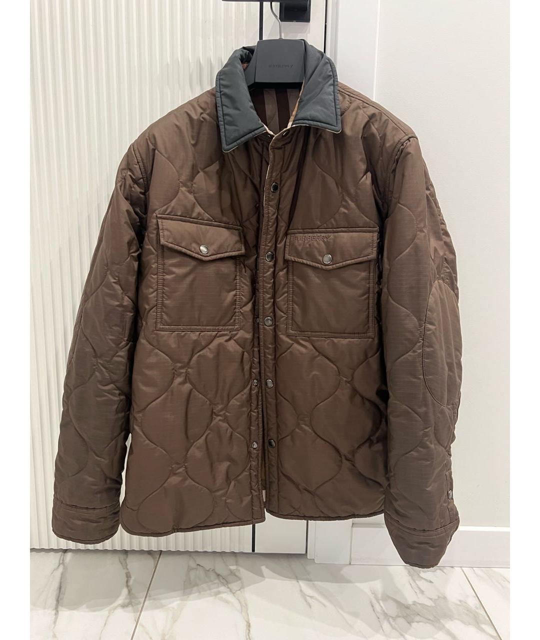 BURBERRY Коричневая полиэстеровая куртка, фото 7