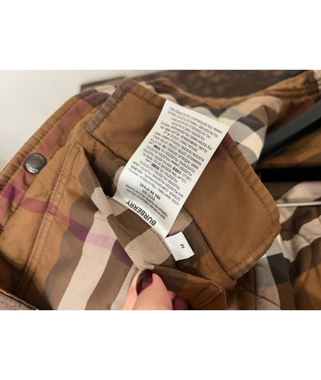 BURBERRY Коричневая полиэстеровая куртка, фото 5