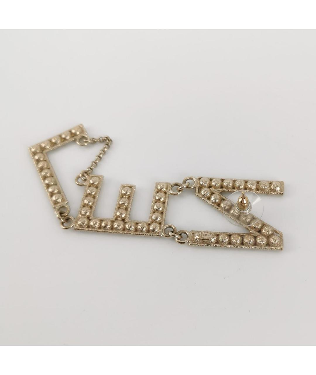 CHANEL Золотые металлические серьги, фото 3