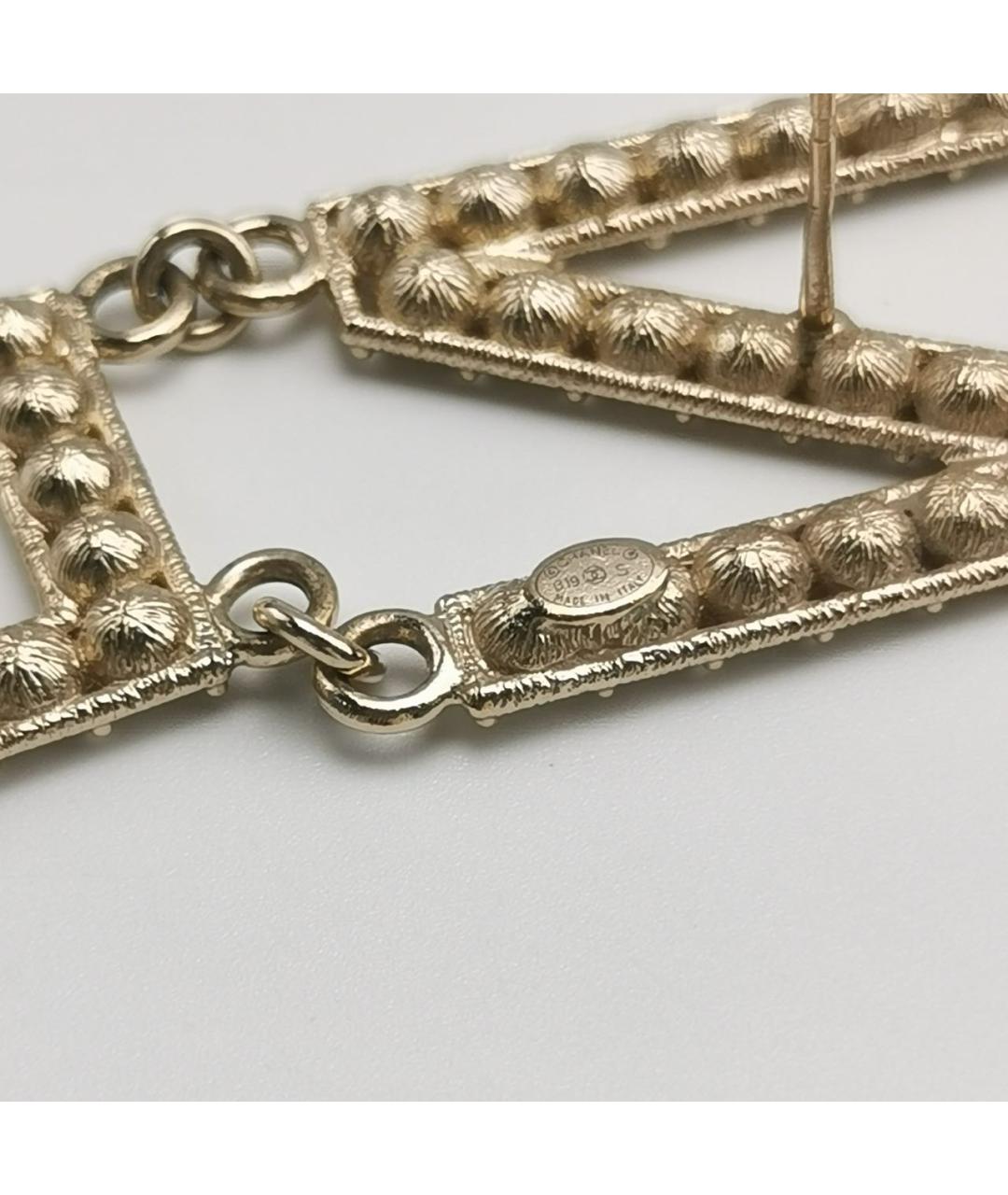 CHANEL Золотые металлические серьги, фото 5