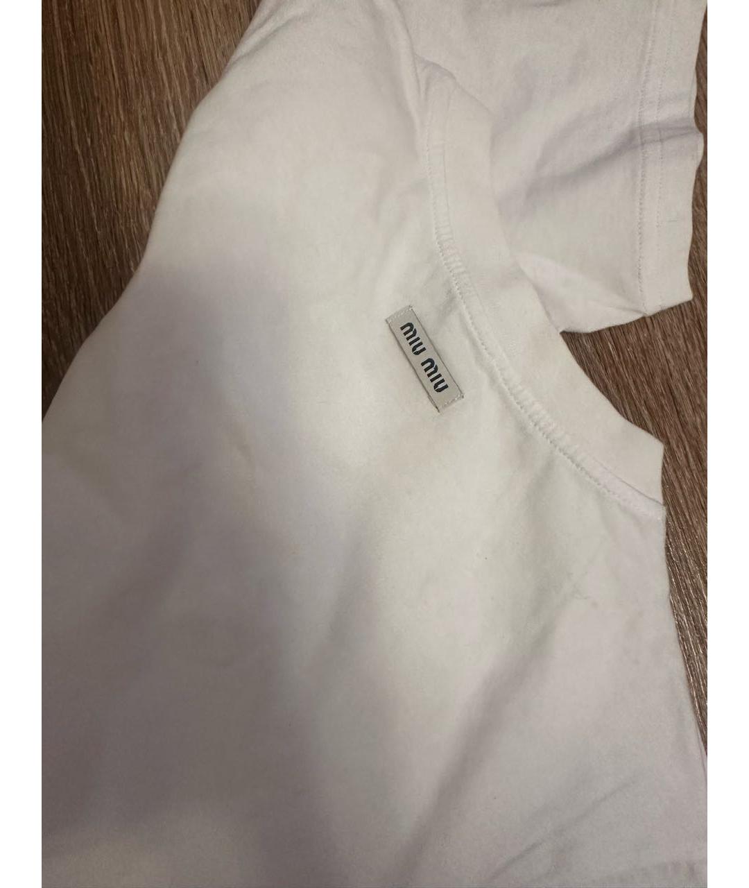 MIU MIU Белая футболка, фото 2