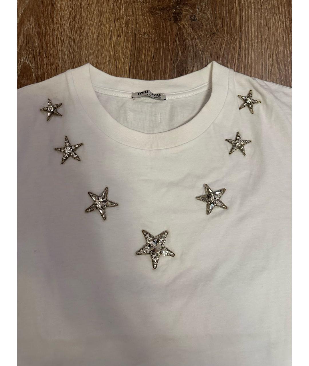 MIU MIU Белая футболка, фото 3