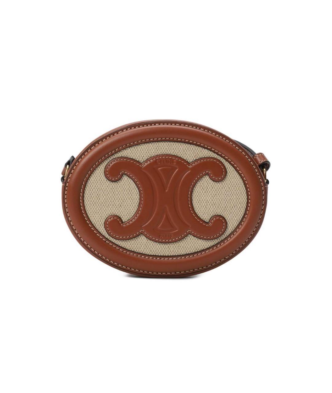 CELINE Коричневая кожаная сумка через плечо, фото 1