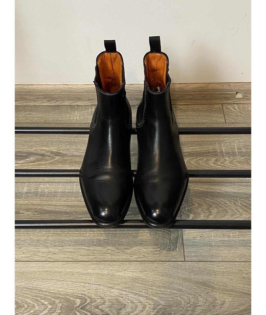 SANTONI Черные кожаные высокие ботинки, фото 3